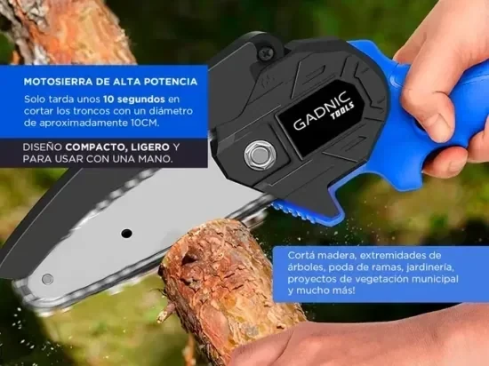 Motosierra GADNIC Mini MS2400 Recargable Inalámbrica 2