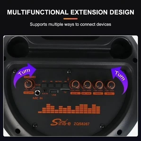 Parlante Bluetooth / 80cm / 1 Micro / Control 𝙎𝙄𝙉𝙂-𝙀 3