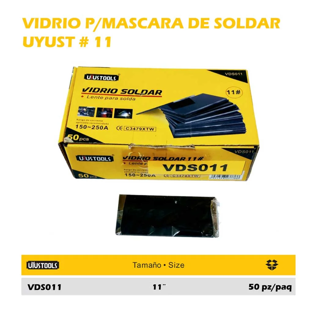 VIDRIO P/Mascara de soldar UYUST # 11 150-250A