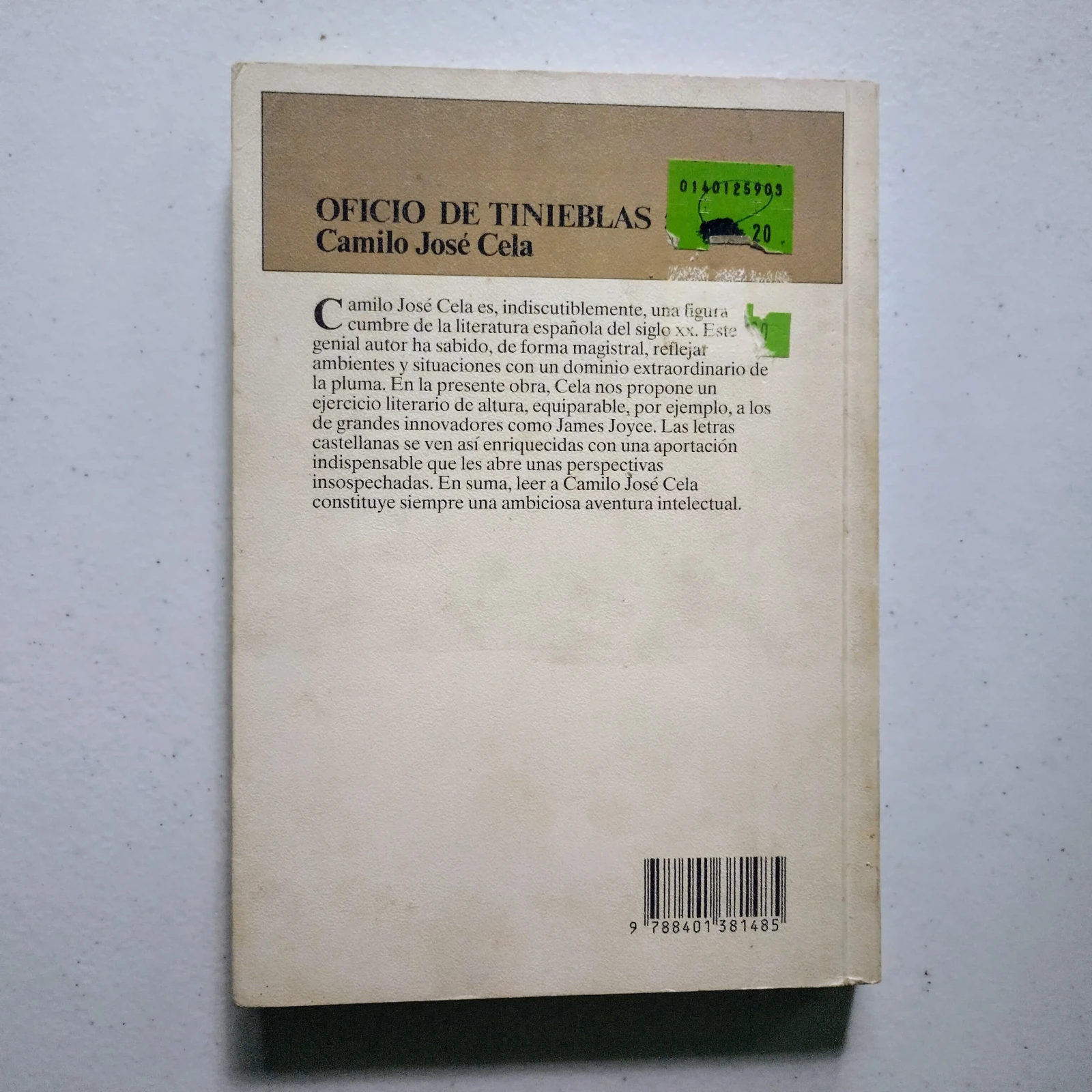 Oficio de tinieblas 5, Camilo José Cela, usado  2