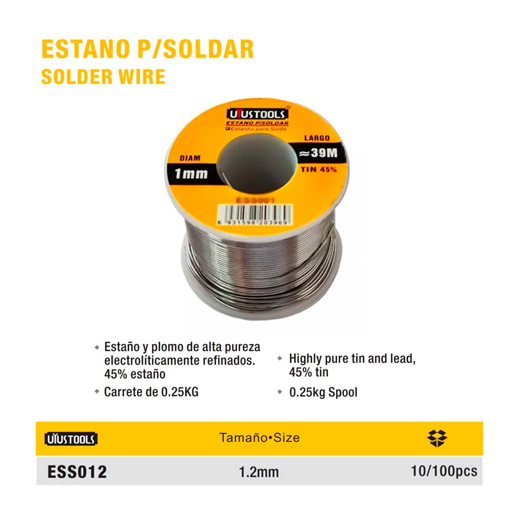 SOLDADURA DE ESTAÑO UYUST (rollo) DIAM:1.2mm