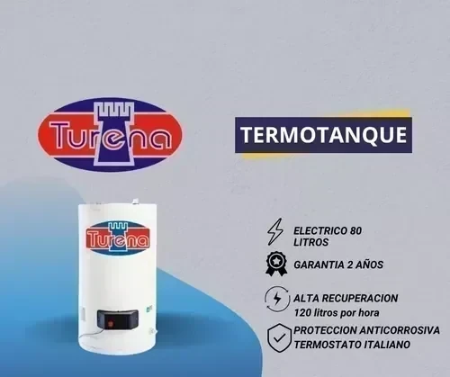 Termotanque Eléctrico Turena 80 Litros Blanco 220v