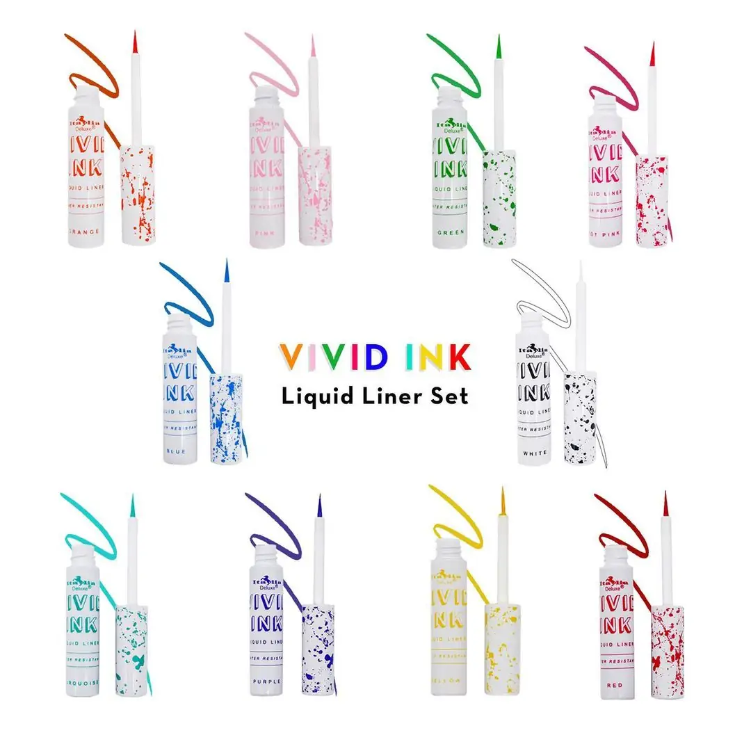 SET DE 10  DELINEADORES LÍQUIDO DE COLORES 3