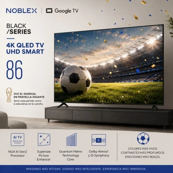 SMART TV NOBLEX BLACK SERIES 86" 4K QLED TV UHD DL86X9500