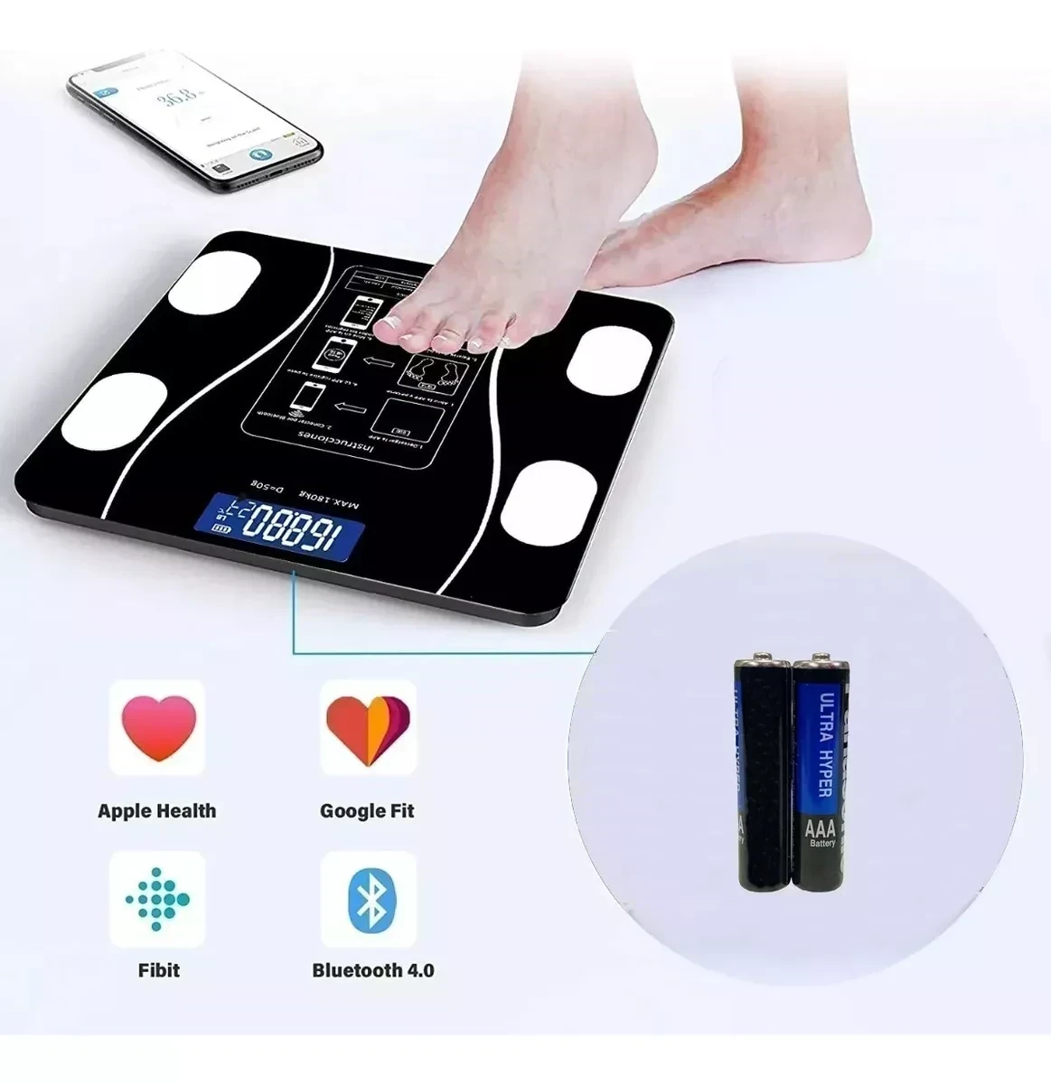 Pesa Digital De Baño App Inteligente Bluetooth  2