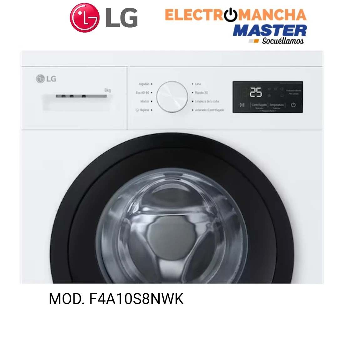 LAVADORA LG F4A10S8NWK 8 KILOS 1400 RPM. SLIM CLASE A  4