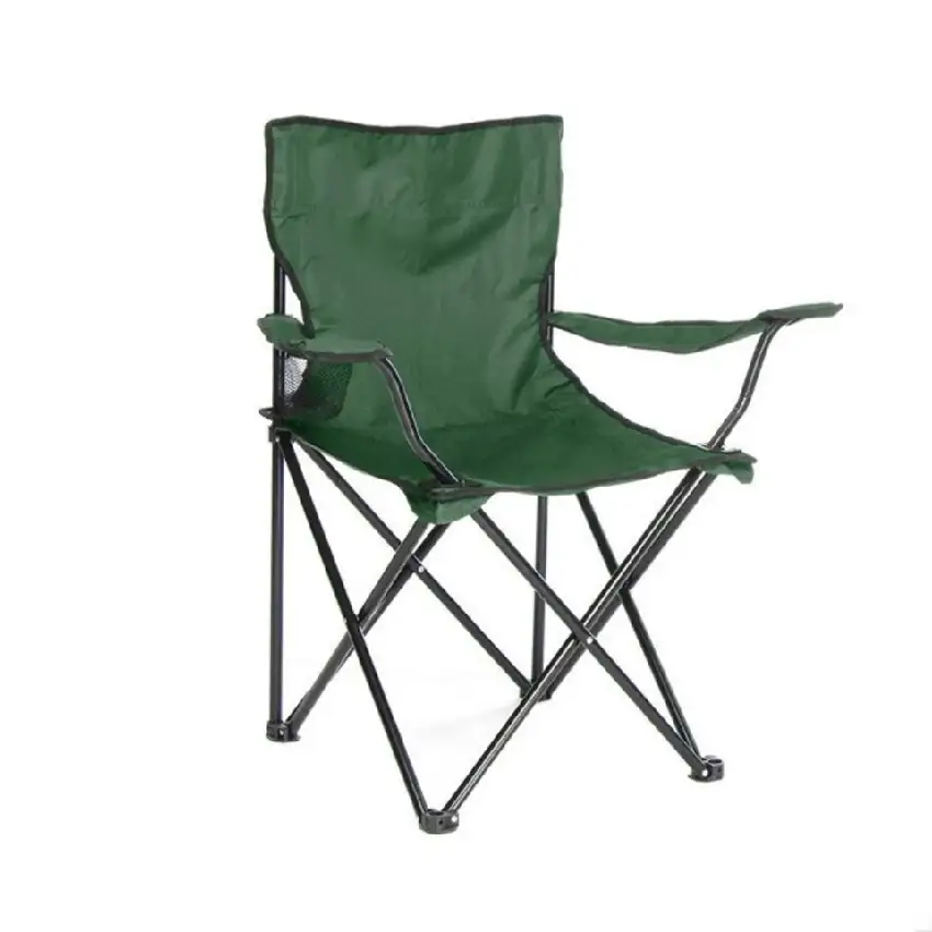 Cuatro sillas Plegables Playa, exteriores, camping, funda, Portavasos. Verde  3
