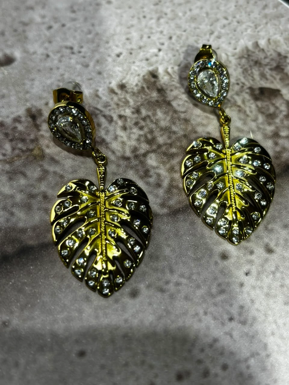aros acero con enchape en oro 