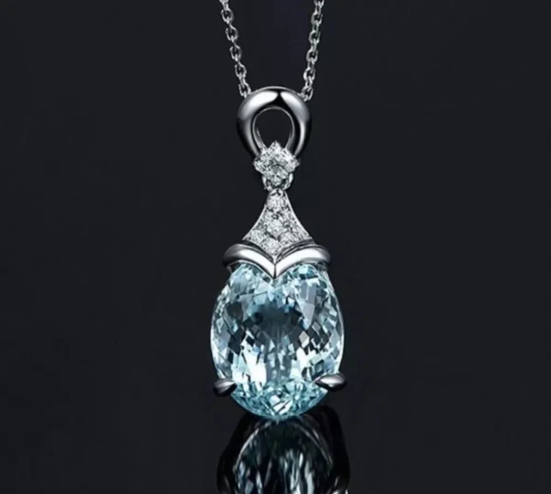 Dije con cadena Aguamarina D2861 2
