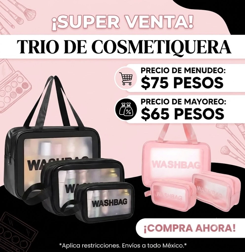 Trío de cosmetiquera