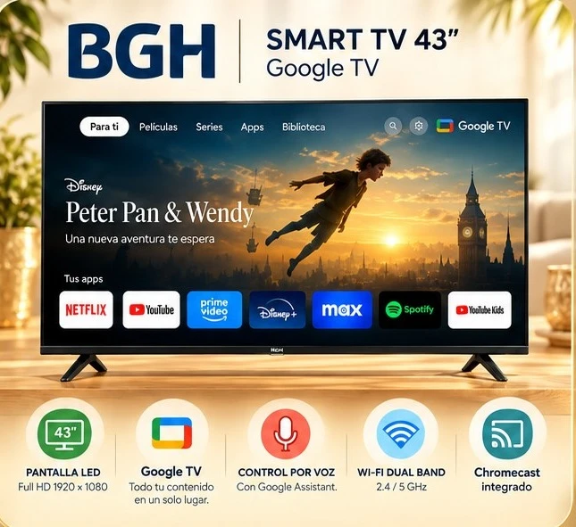 BGH SMART TV LED 43” FULL HD *CONSULTA DISPONIBILIDAD CON EL VENDEDOR*