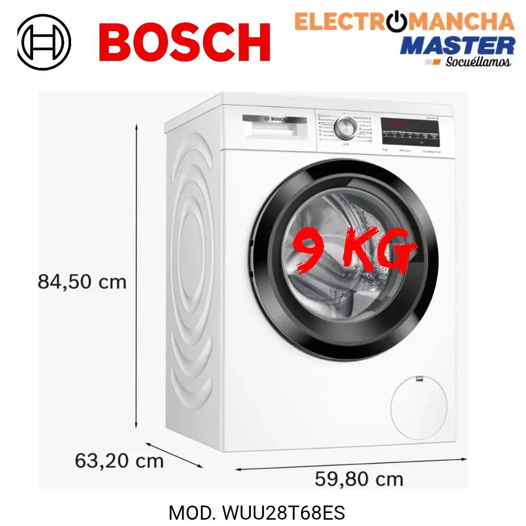LAVADORA BOSCH WUU28T68ES 9 KILOS 1400 RPM A  2