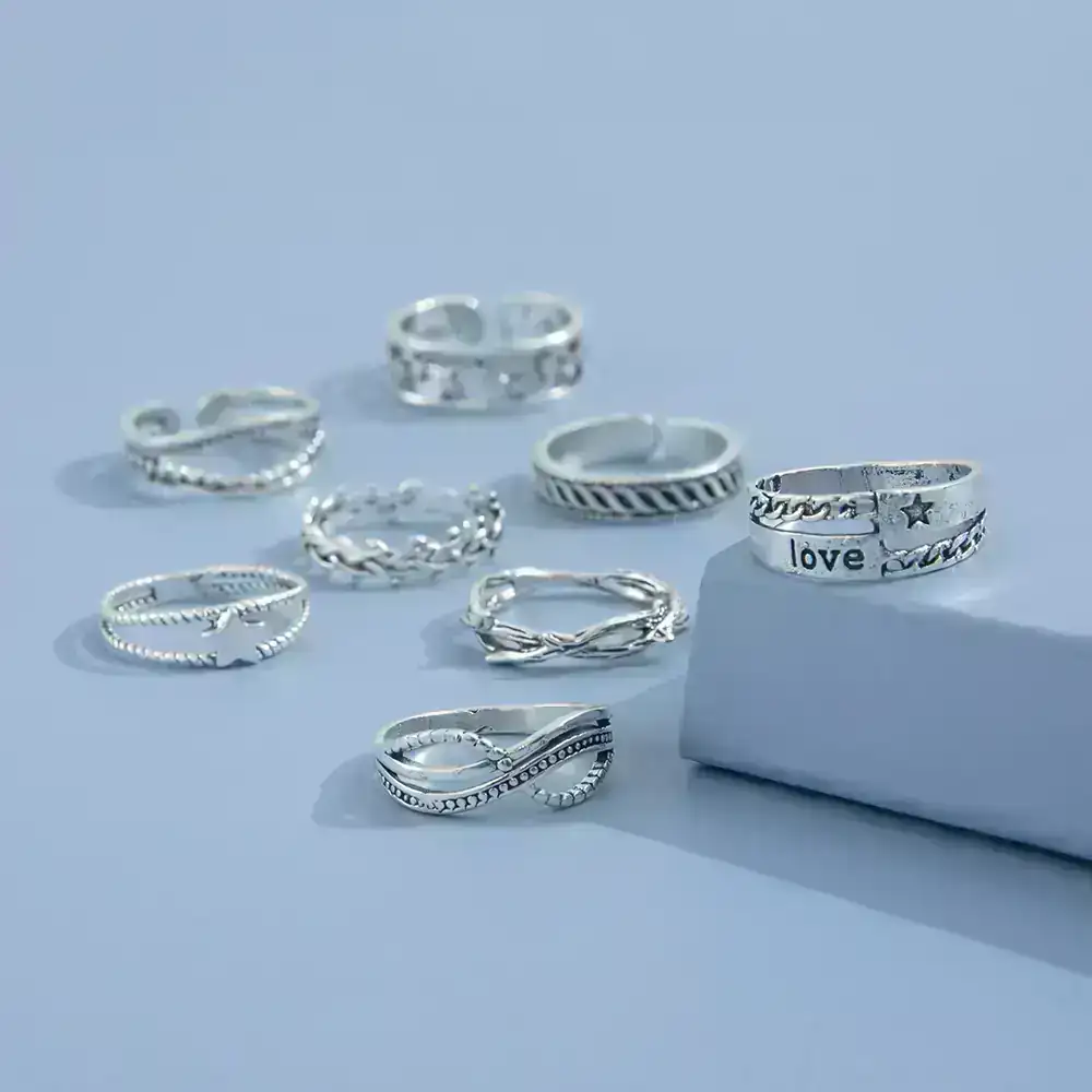Set x7 Anillos Infinito Entrelazados REF: MA55 3