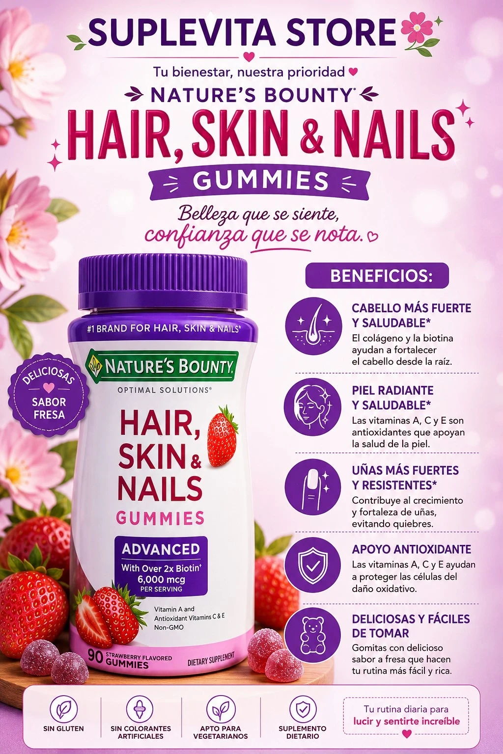 Nature's Bounty Hair, Skin & Nails Gummies (Advanced)