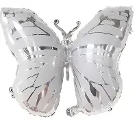 GLOBO MARIPOSA PLATEADA 