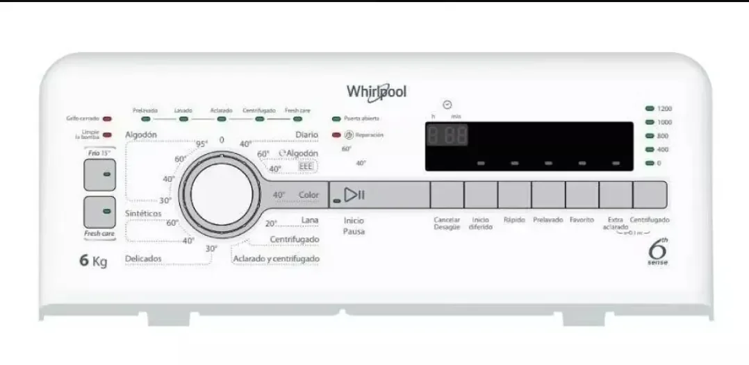 LAVARROPAS WHIRLPOOL	CARGA SUP. BLANCO	WCS60ZB	6KG		 4