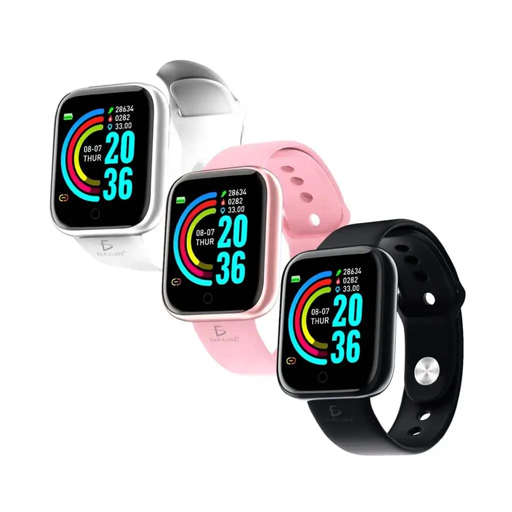 Smart watch y68 negro rosa blanco 2