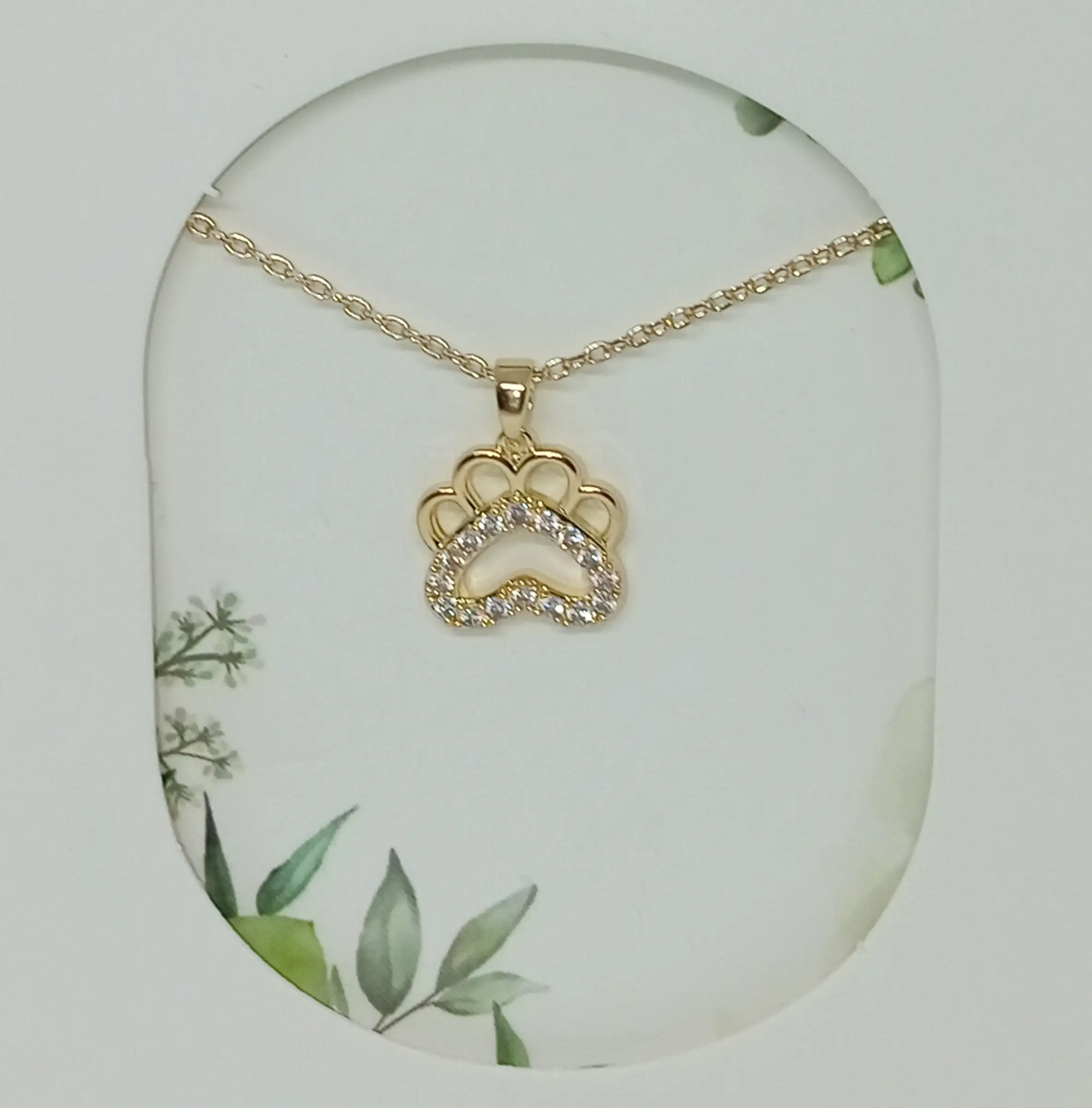 Collar huellita de corazón 