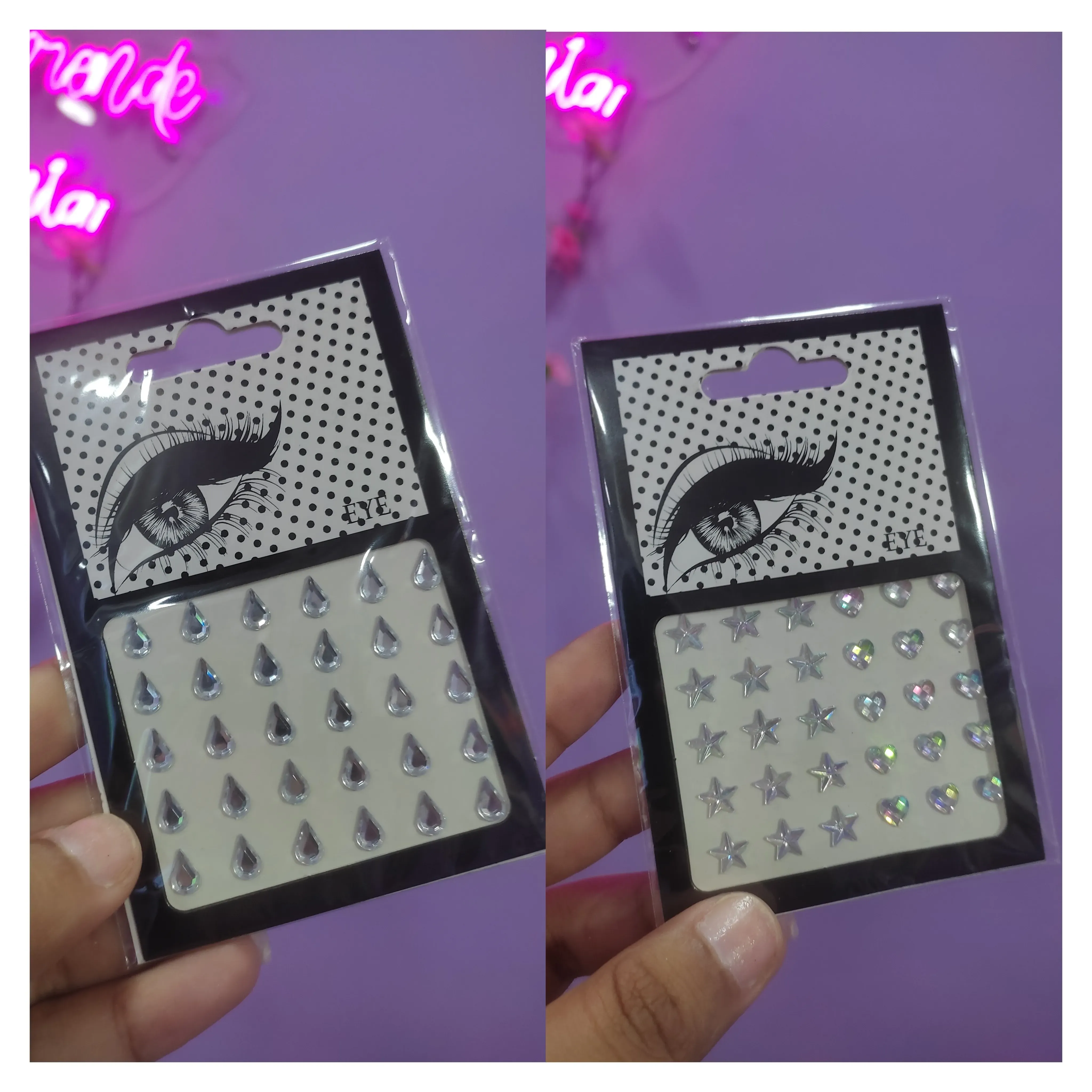 Sobre de perlitas adhesivas para cabello y rostro plateadas