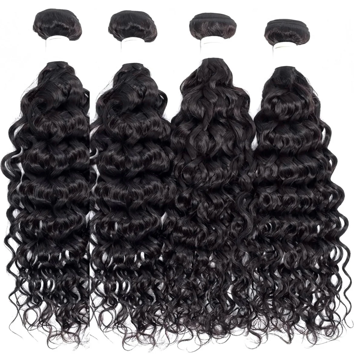 Extensiones rizadas con cierre de parte media (50g x paquete) con cierre de encaje en T, paquetes húmedos y ondulados brasileños con cierre (10/10/10/10+10  2