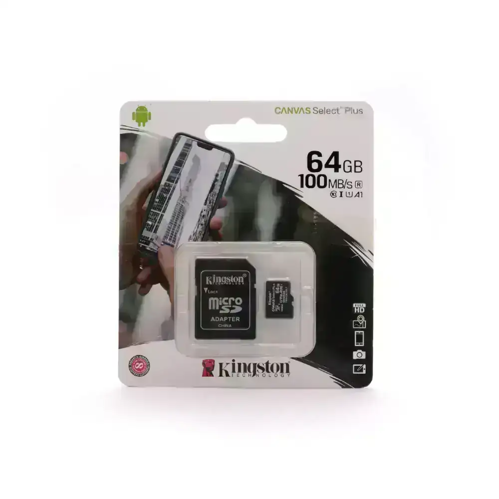  TARJETA MICRO SD 64GB KINGSTON CLASE 10 CANVAS PLUS