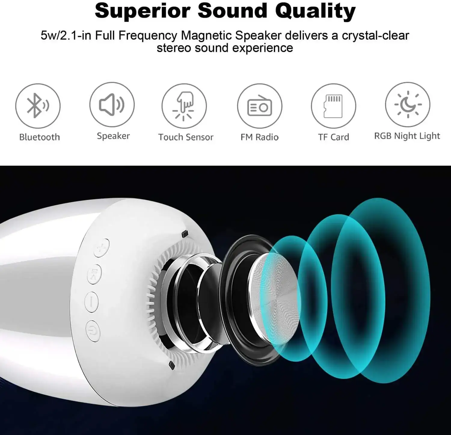 Lámpara Bocina Bluetooth Touch De Colores  3