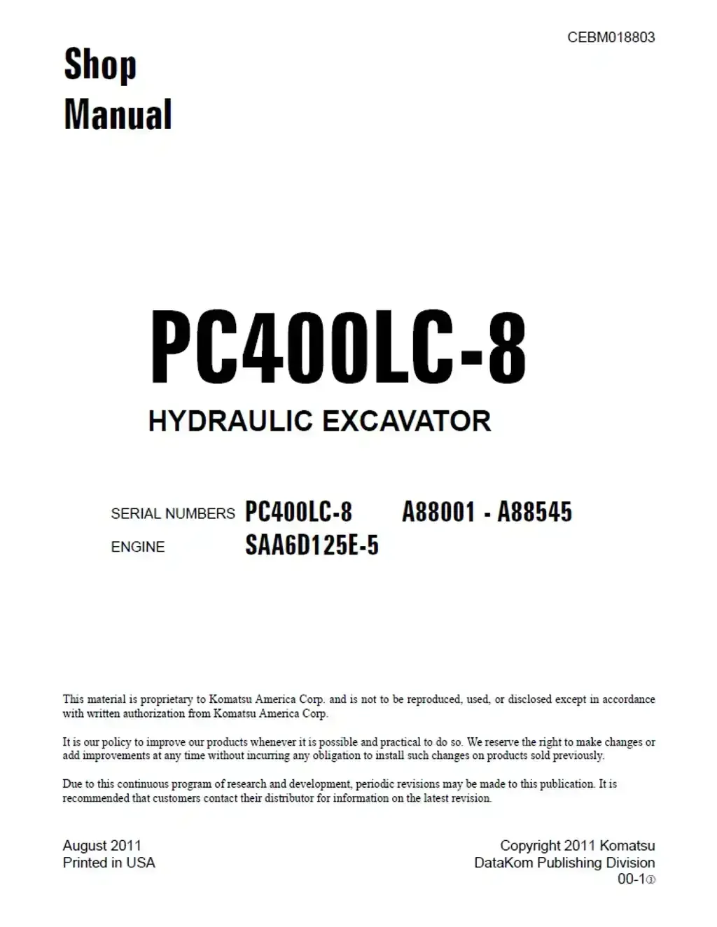KOMATSU CSS MANUALES DE SERVICE 2018 2
