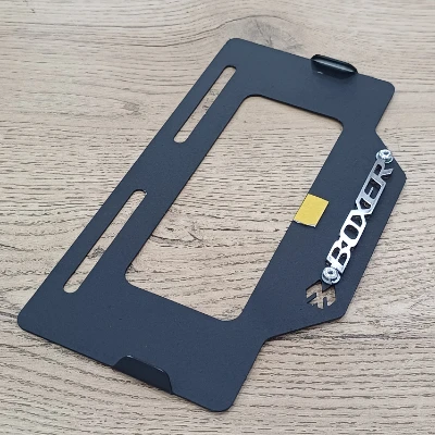 Boxer Ct 100 / 125 / 150/ KS / S / Porta placa Acero negro logo 3d acero ML
