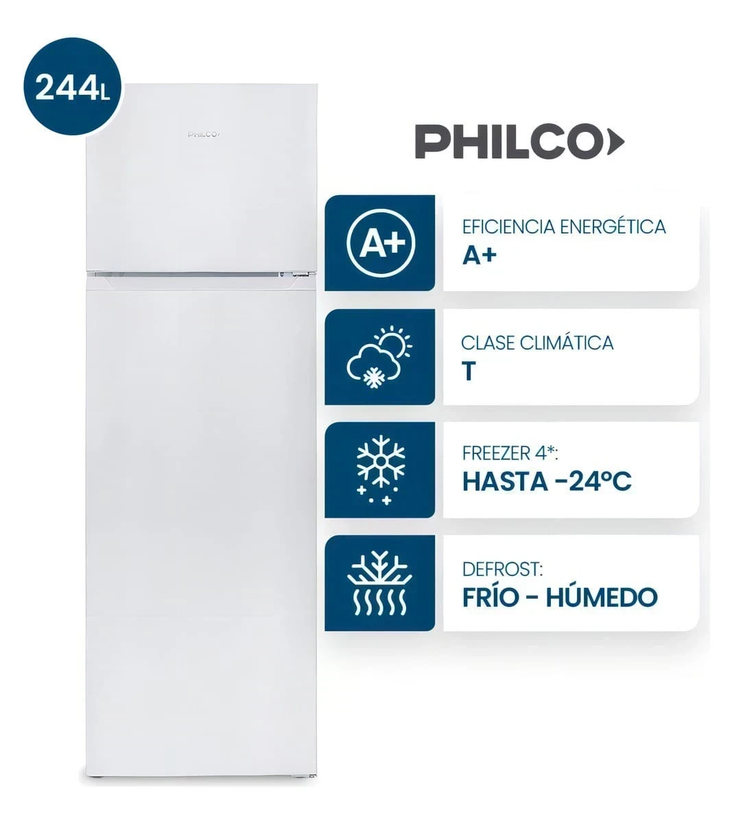HELADERA PHILCO CÍCLICA 260LTS BLANCA