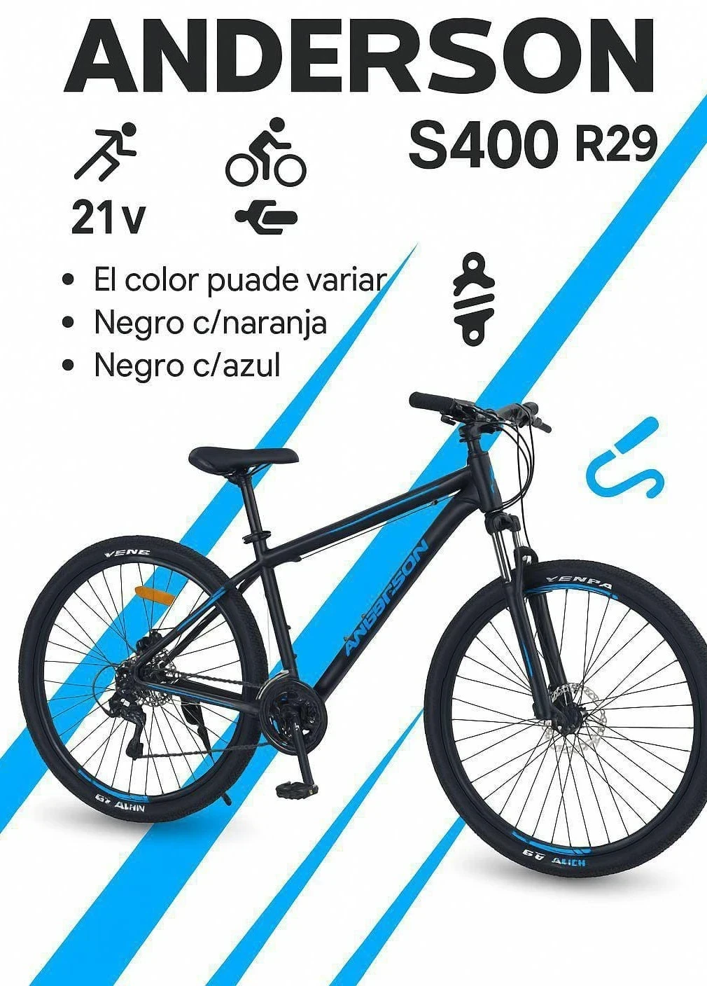 BICICLETA OVERTECH ANDERSON S400 R29.