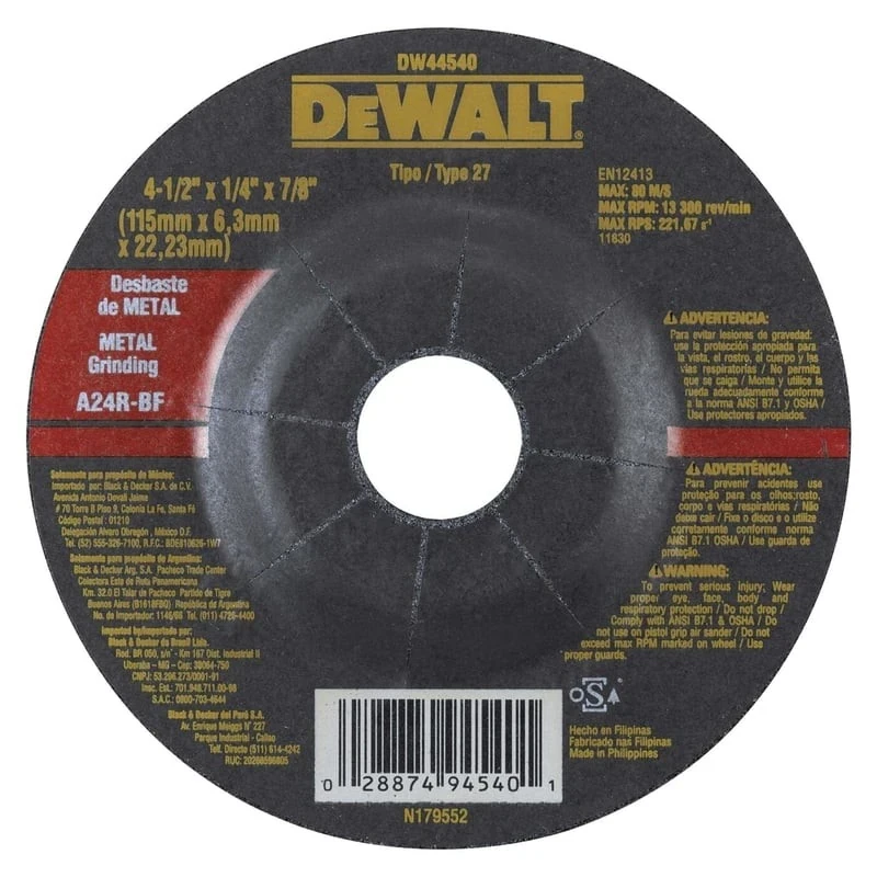 DISCO DESBASTE 4½ DEWALT 2