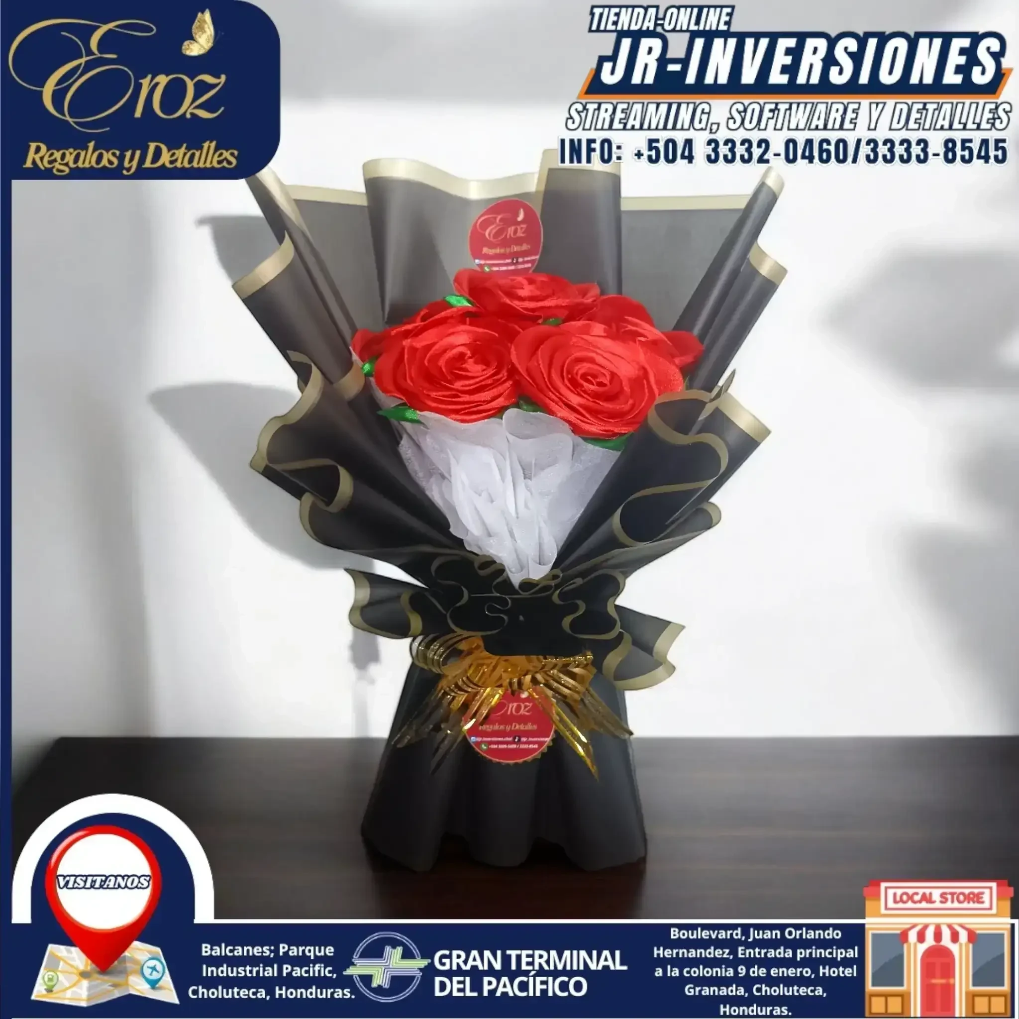 RAMO DE 7 ROSAS ROJAS V.I.P