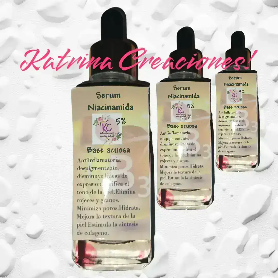 Niacinamida al 5%,serum base acuosa.
