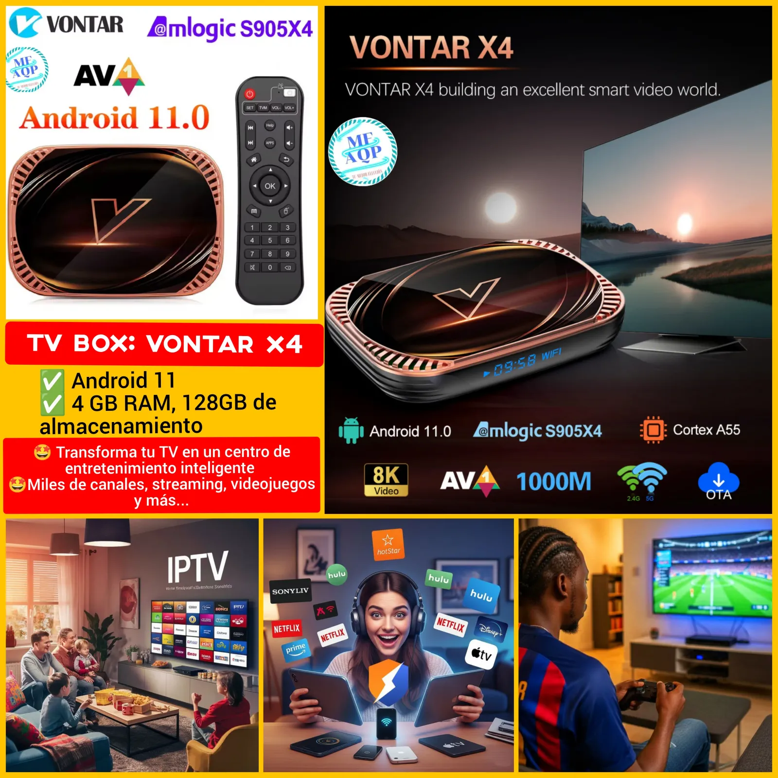 TV BOX VONTAR X4 - 4GB + 128GB- ANDROID 11 4