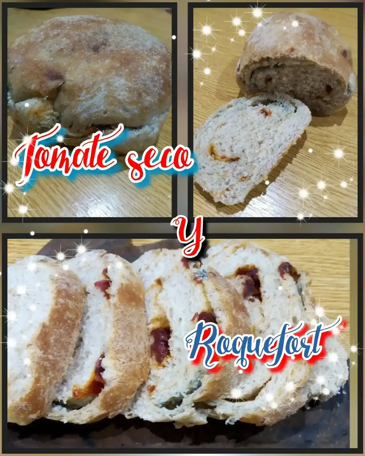 Pan individual saborizado con tomate 🍅 seco y Roquefort 🧀