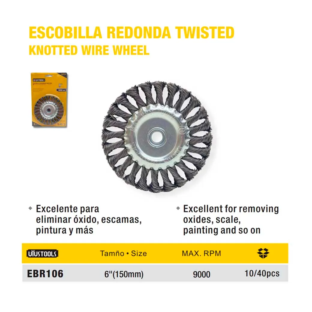 ESCOBILLA REDONDA PLA UYUST Twisted 6" (150mm)