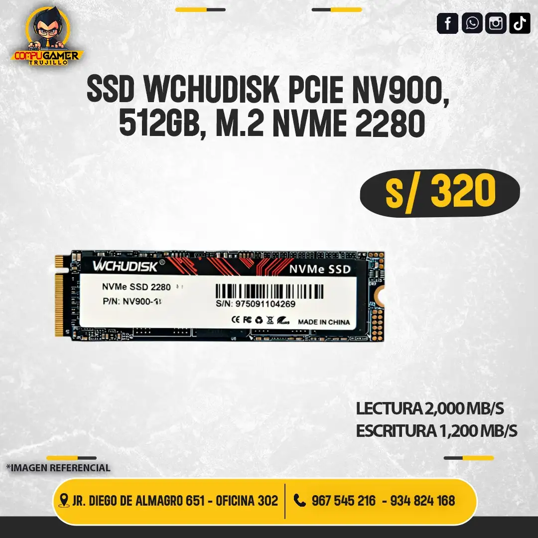 SSD WCHUDISK NV900 512GB M.2 NVME 2280