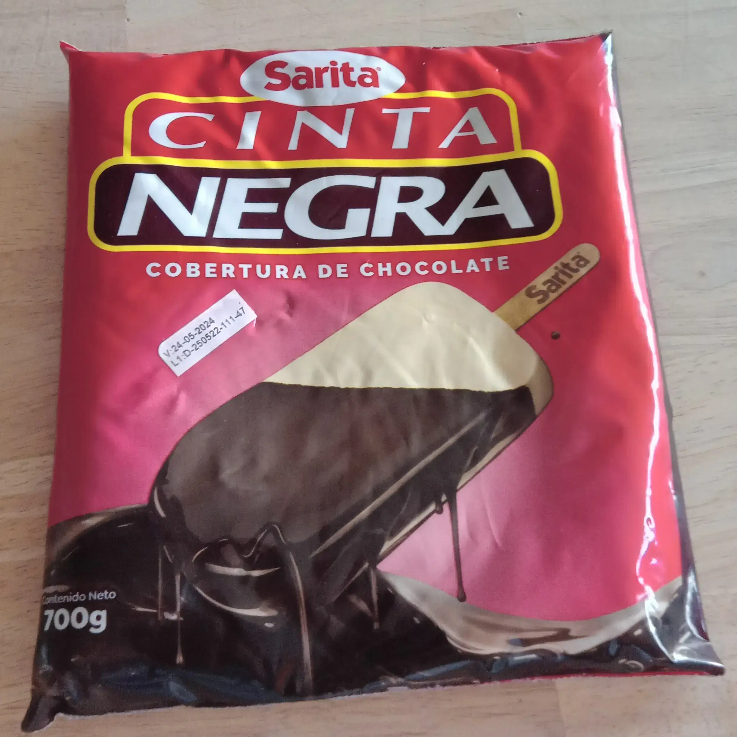 Cinta negra cobertura de chocolate  700 g