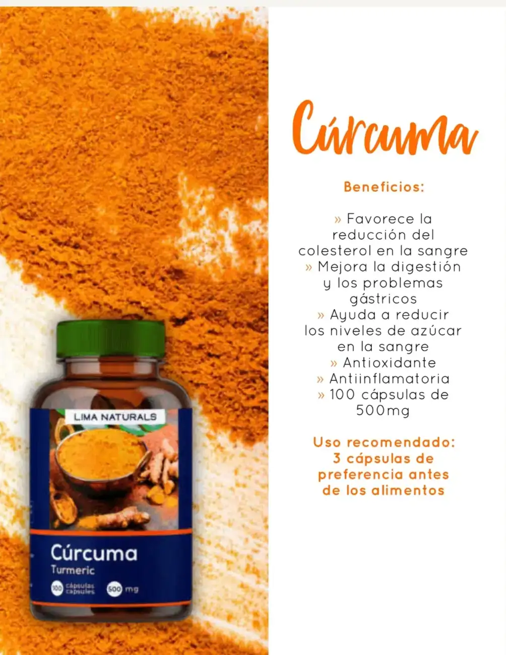 Curcuma 100 capsulas 500mg LN