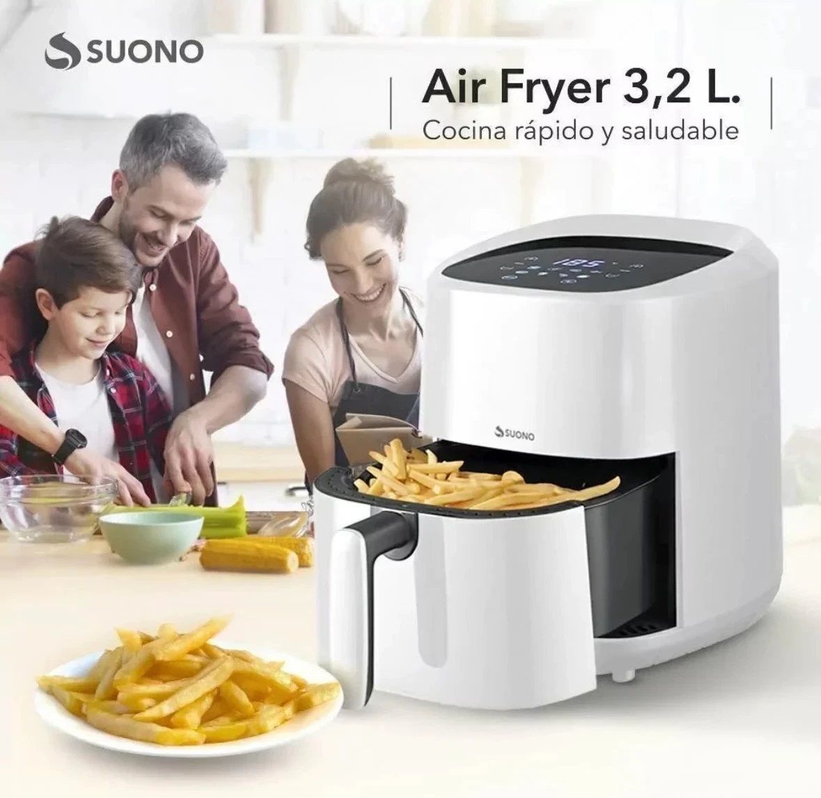 FREIDORA DE AIRE SUONO BLANCA 3,2L