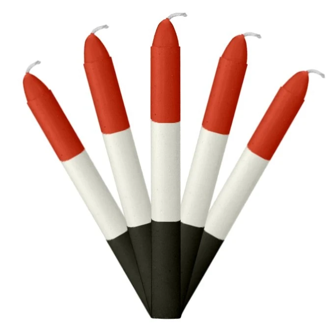 Vela Combinada Rojo Blanco Negro Nº4