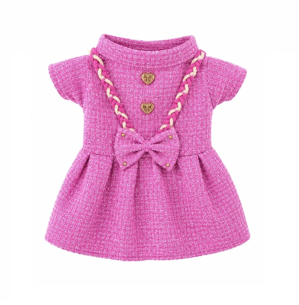 Vestido trenzado Éloise fucsia