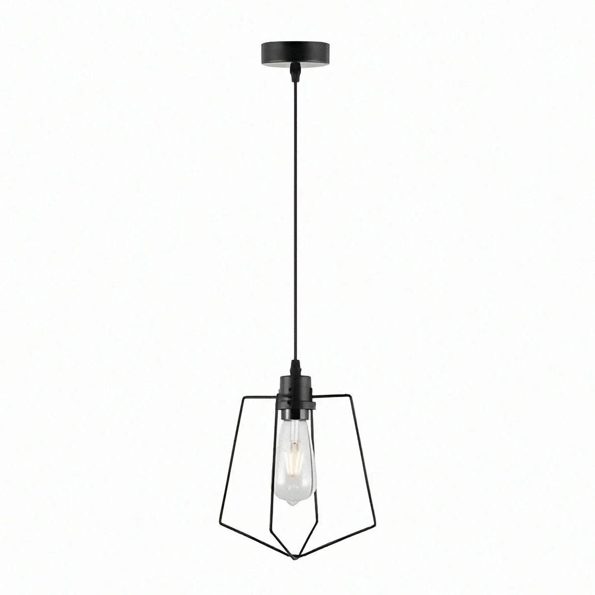 LAMPARA COLGANTE SIMPLE NEGRA 1L E27