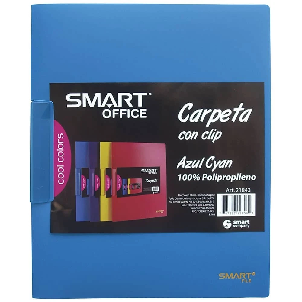Carpeta azul c/clip ,  Plástico T/carta 