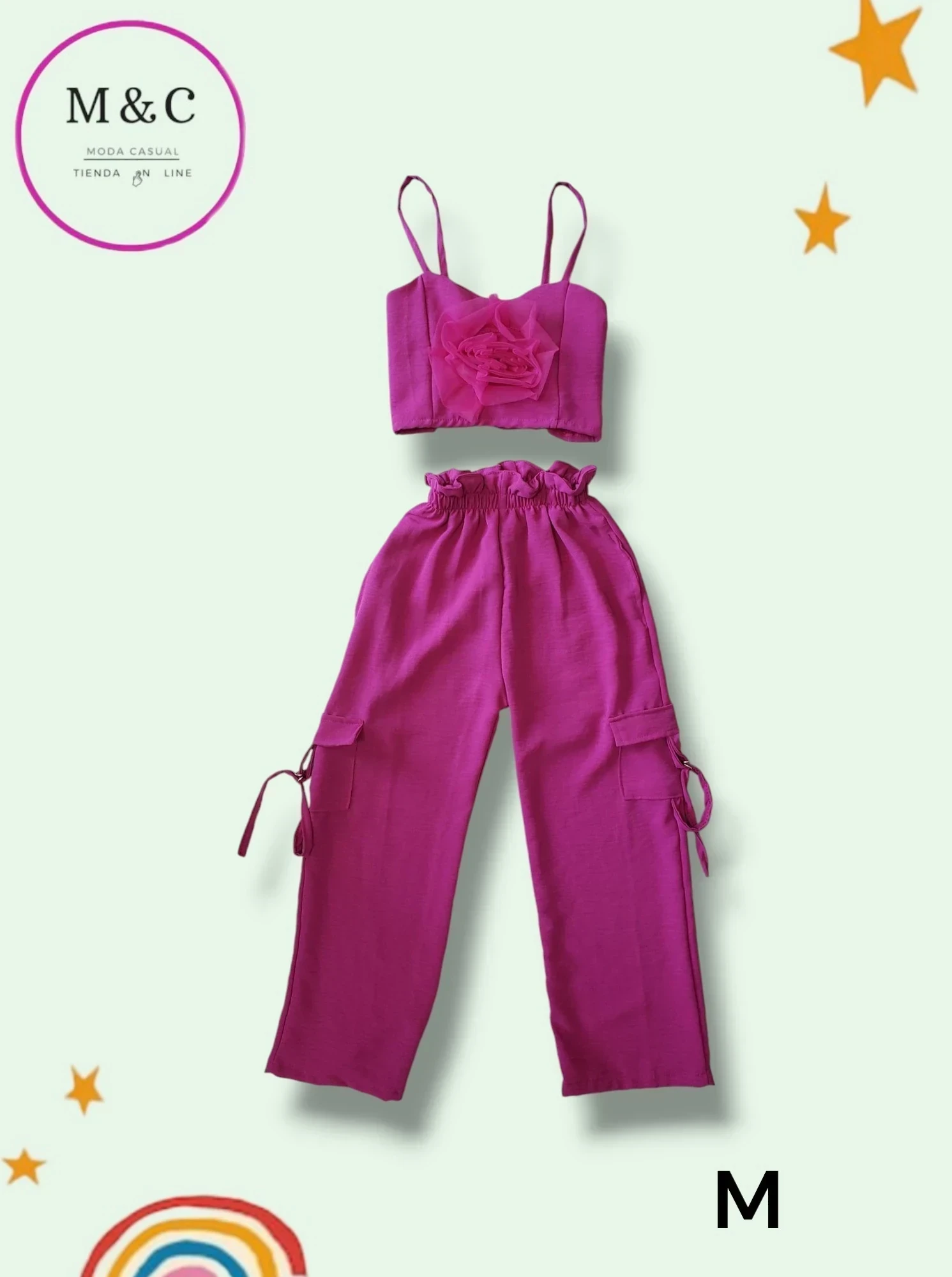 Conjunto casual de top y pantalon 