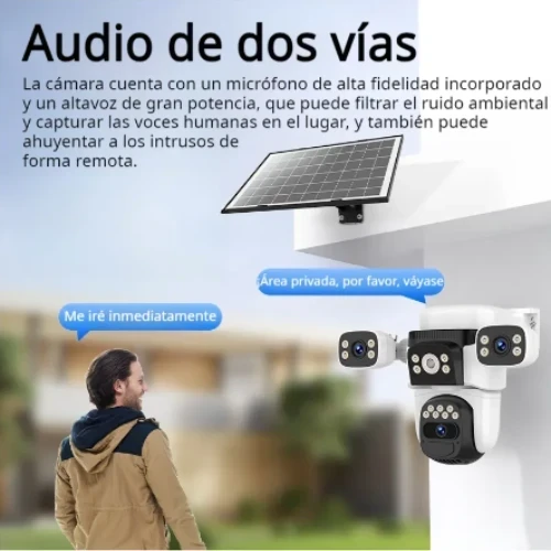 Cámara De Seguridad Solar Triple Lente Wifi Exterior 10 Zoom 3