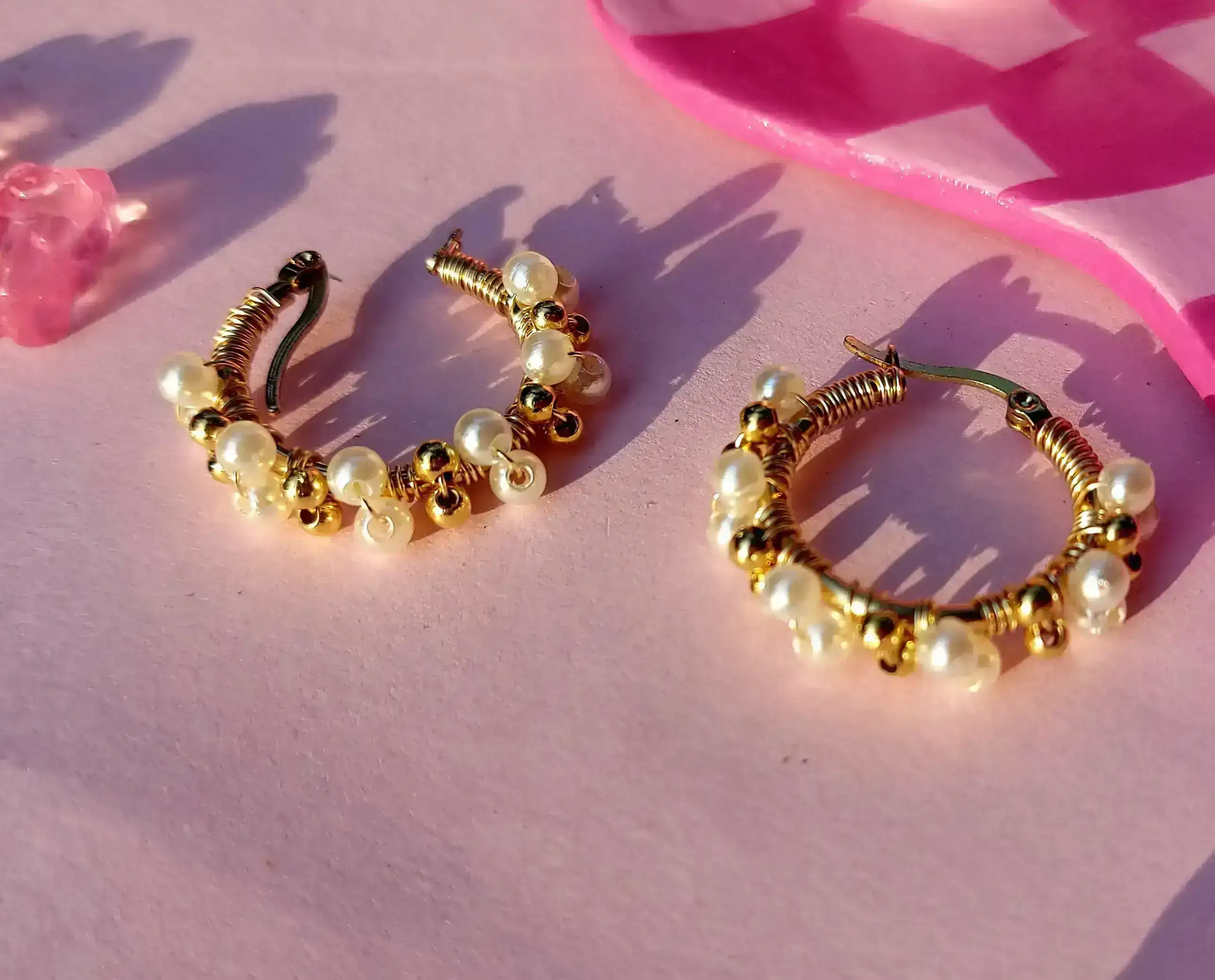 Aretes perlas y balines 4