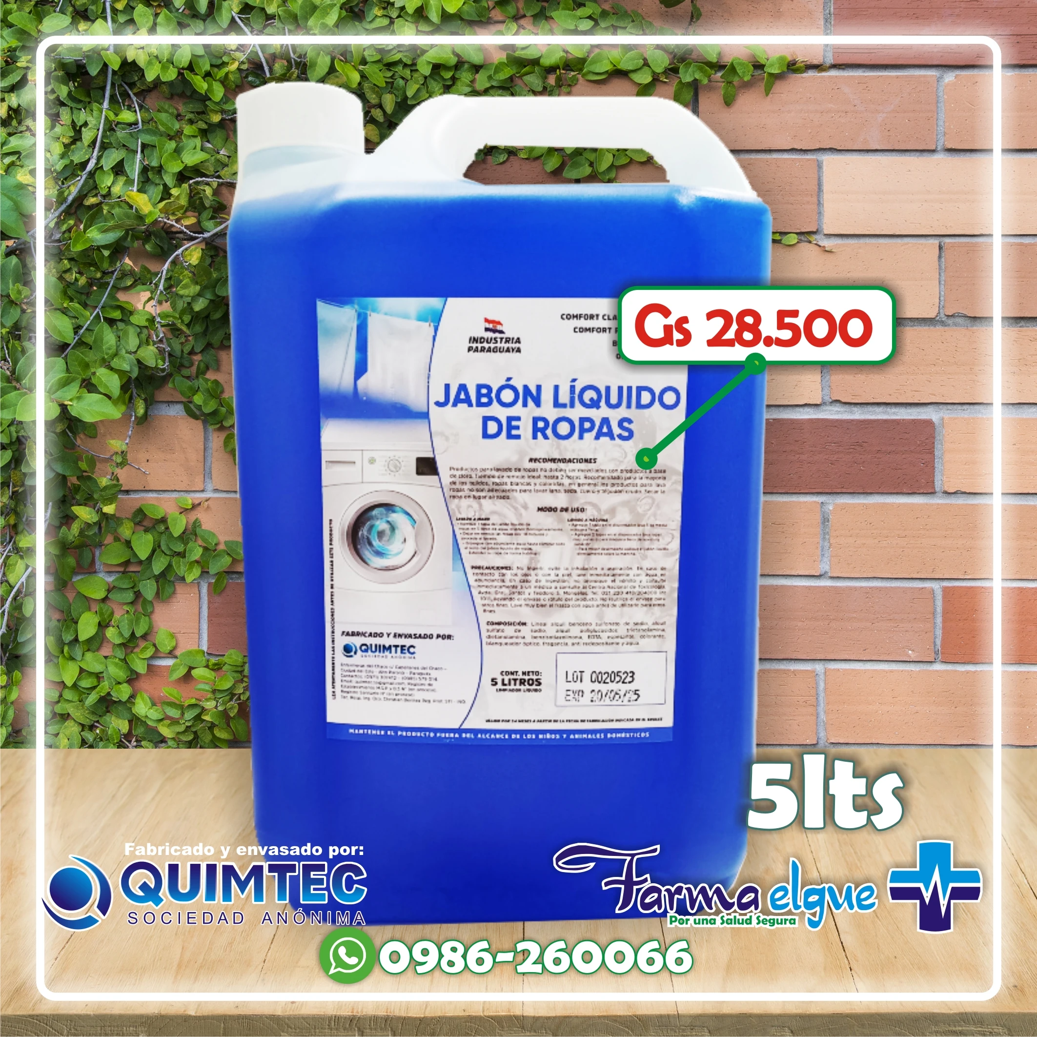 Eco Jabon Liquido de Ropas x 5 lts