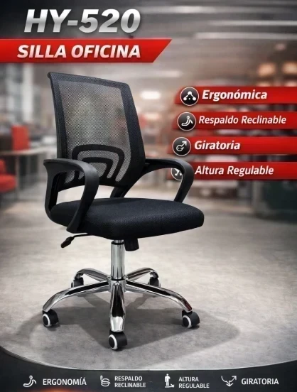 SILLA DE OFICINA CON APOYA BRAZO