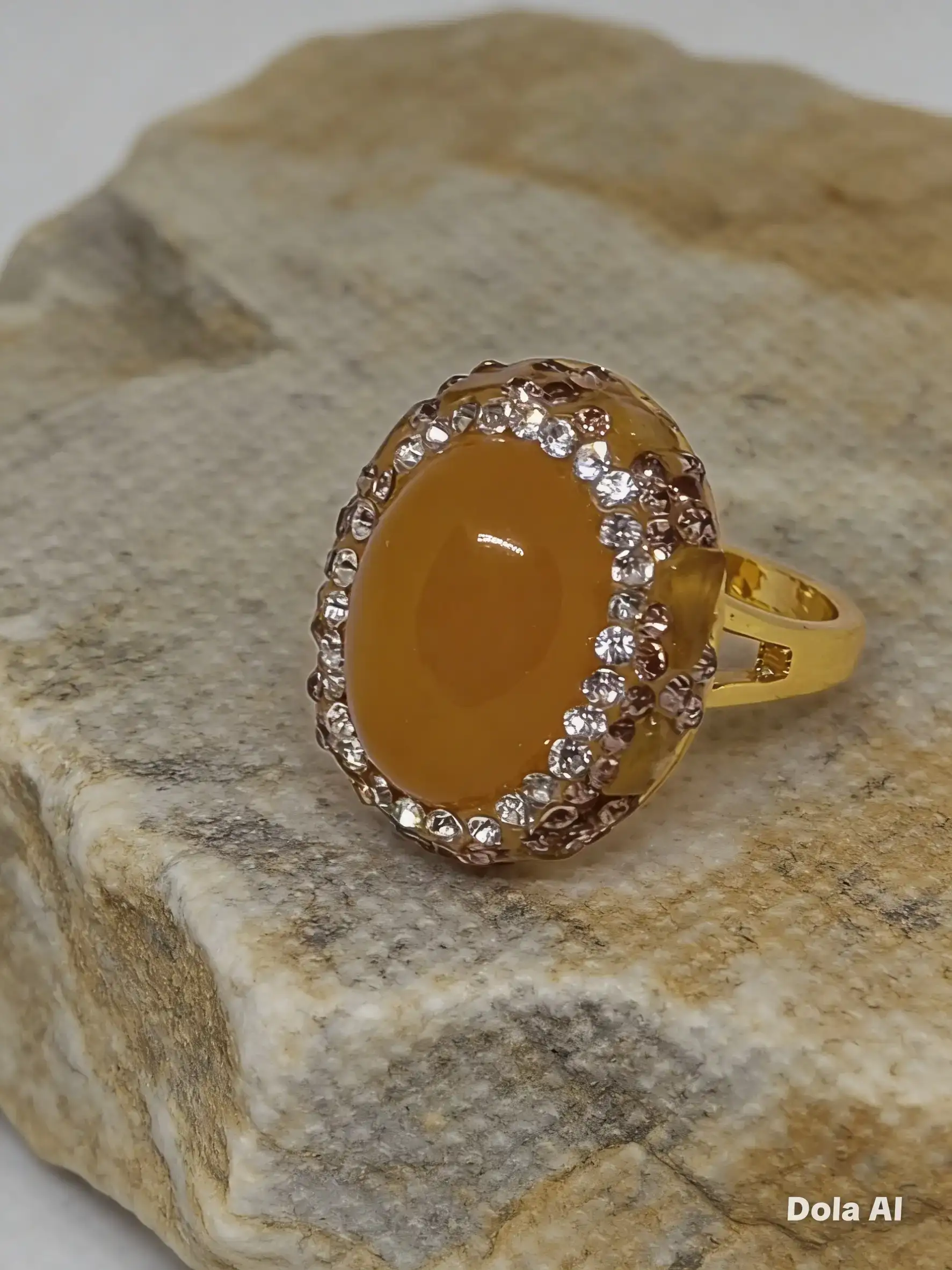 Anillo de piedra natural citrino